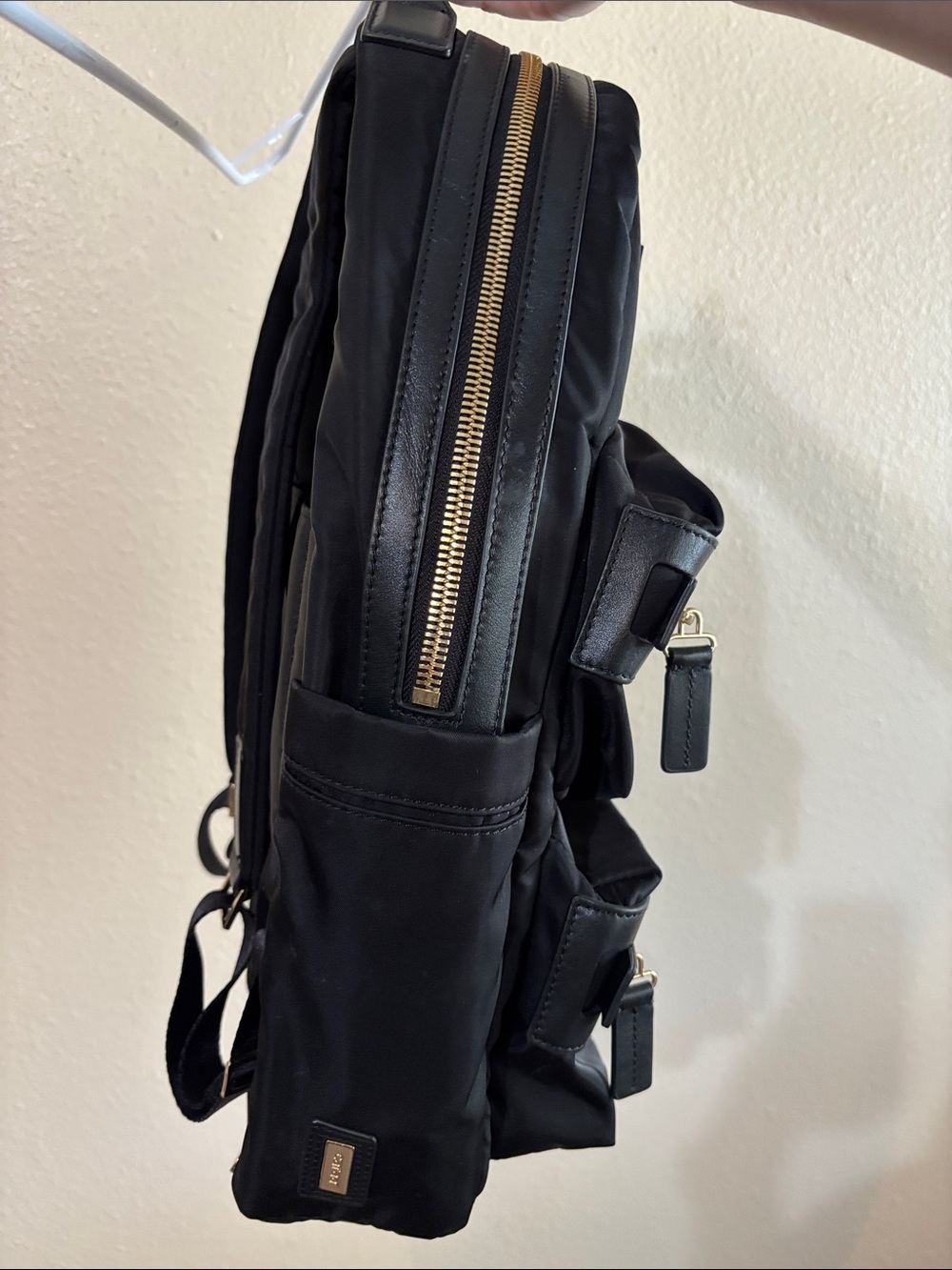 caraa Black Backpack with Gold Zippers - Picture 5 of 12